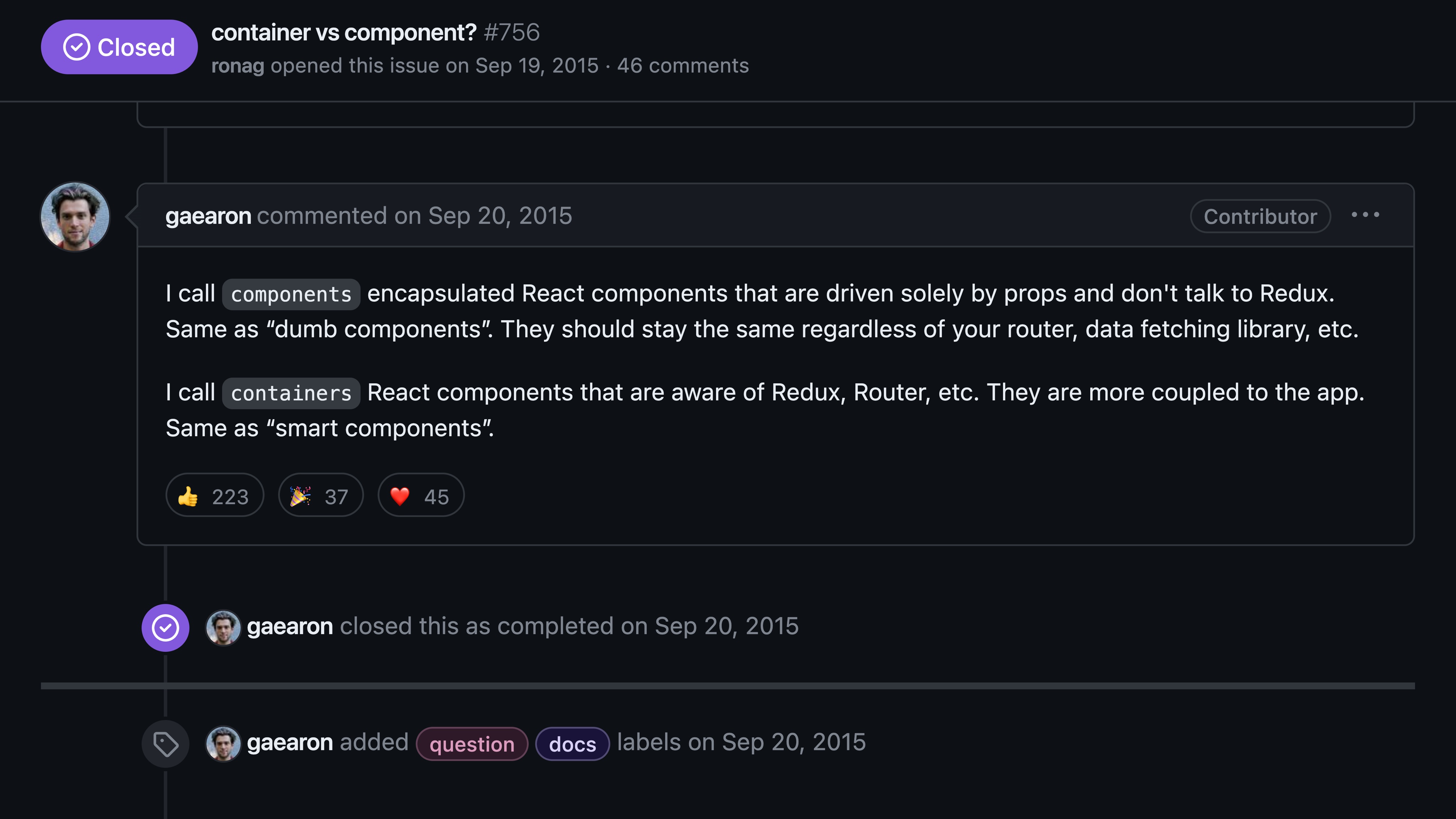 Container vs Component