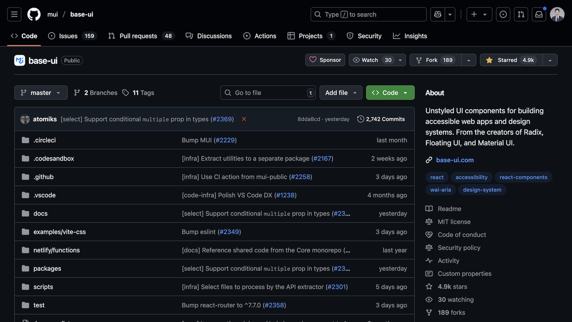 Base UI GitHub