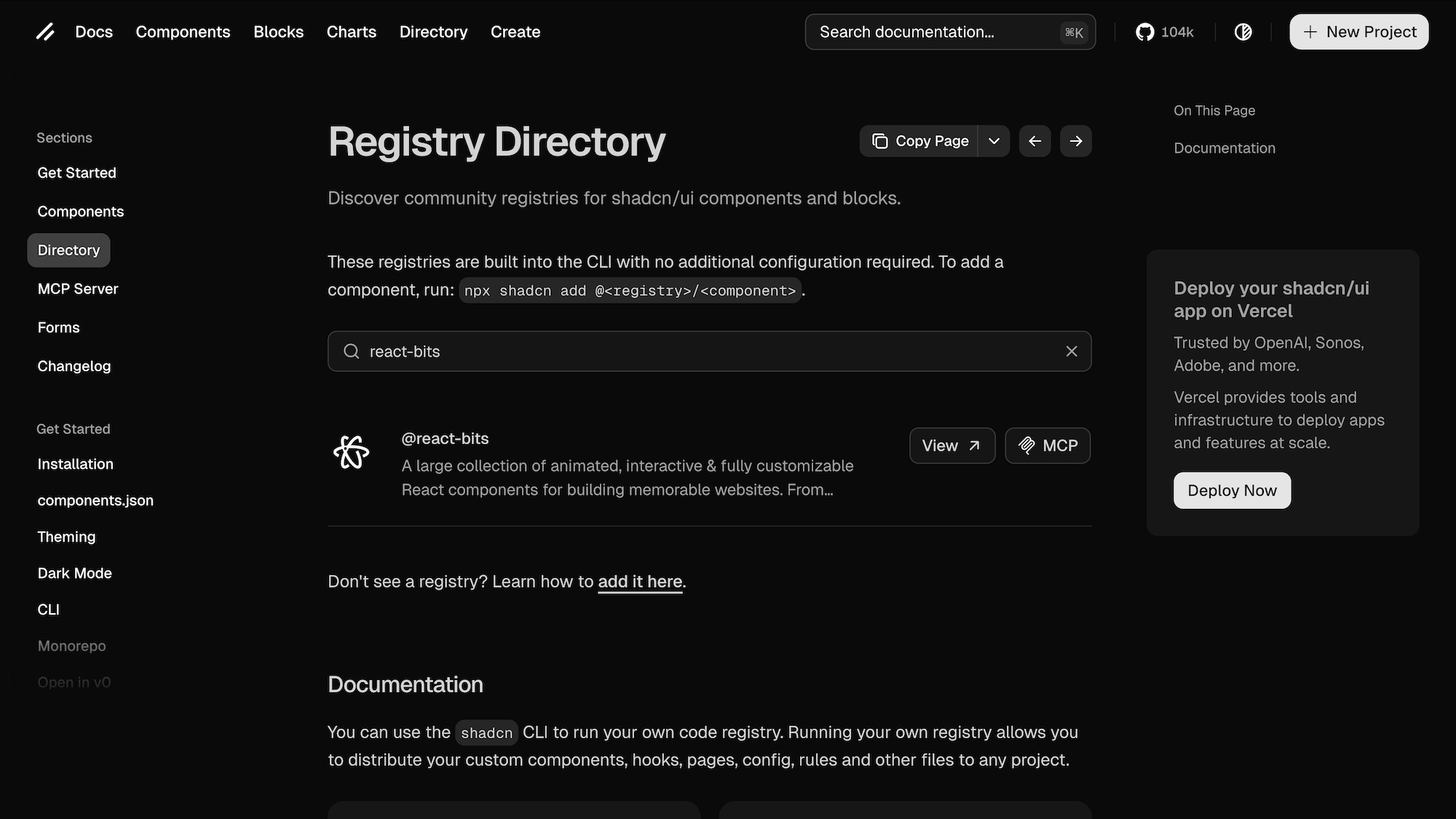 React Bits Shadcn Registry